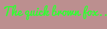Image with Font Color 33FF33 and Background Color BC8F8F